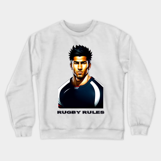 Rugby Rules Crewneck Sweatshirt by ArtShare